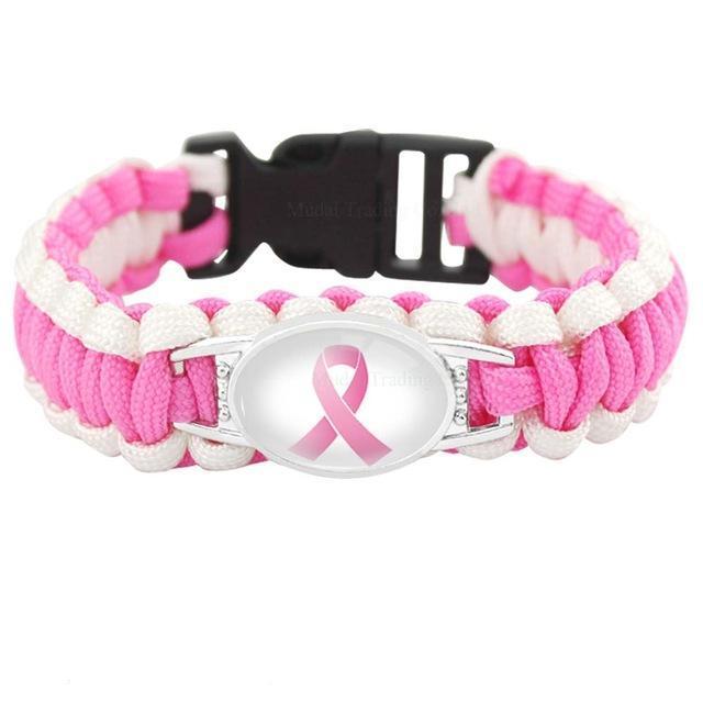 RAH-RAH 4 TA-TAS™ Paracord Charm Bracelet Classic Collection (Ribbon-Pink)