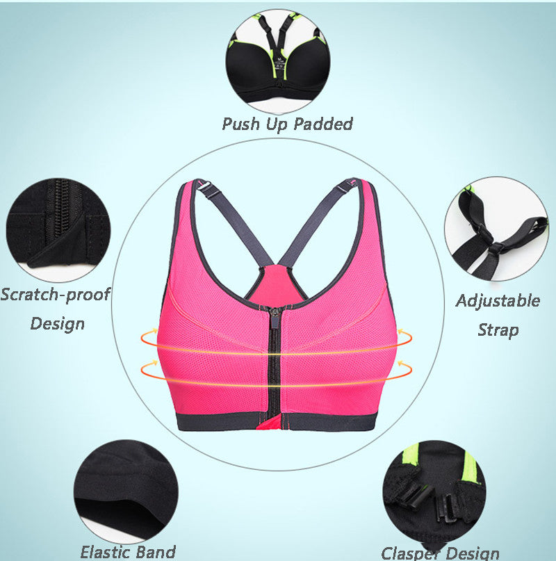 TOP 2 BOTTOM™ Ladies Zipper Fitness Bra
