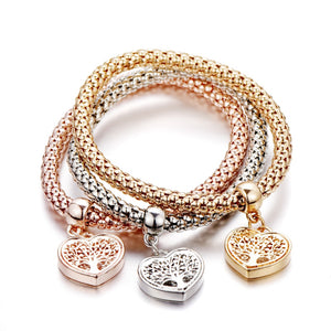 Inspire Me™ - Heart Tree of Life Charm Bracelet