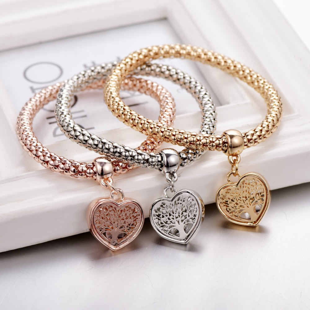 Inspire Me™ - Heart Tree of Life Charm Bracelet