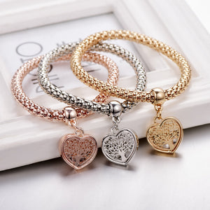 Inspire Me™ - Heart Tree of Life Charm Bracelet