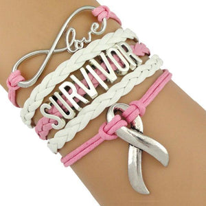 RAH-RAH 4 TA-TAS™ Leather Multi-Layered Survivor Bracelets - Survivor (white)